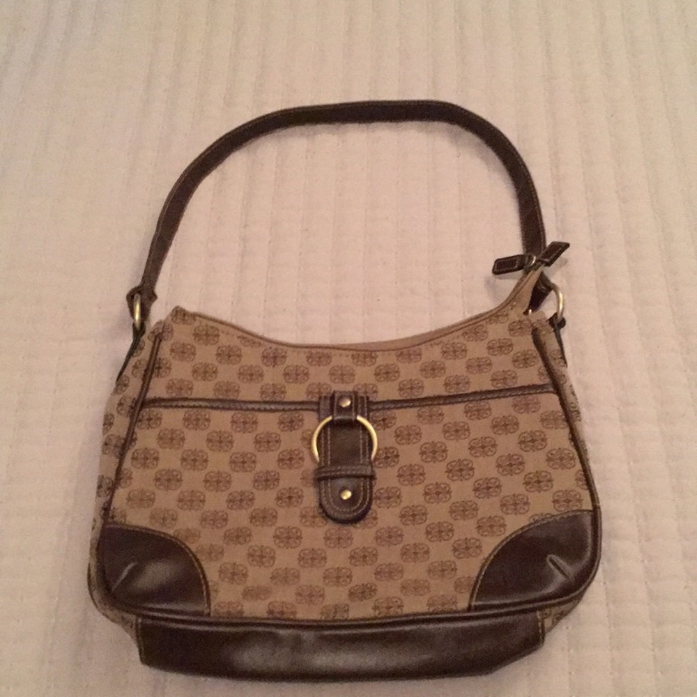 Tan Patterned Mid-Sized Purse